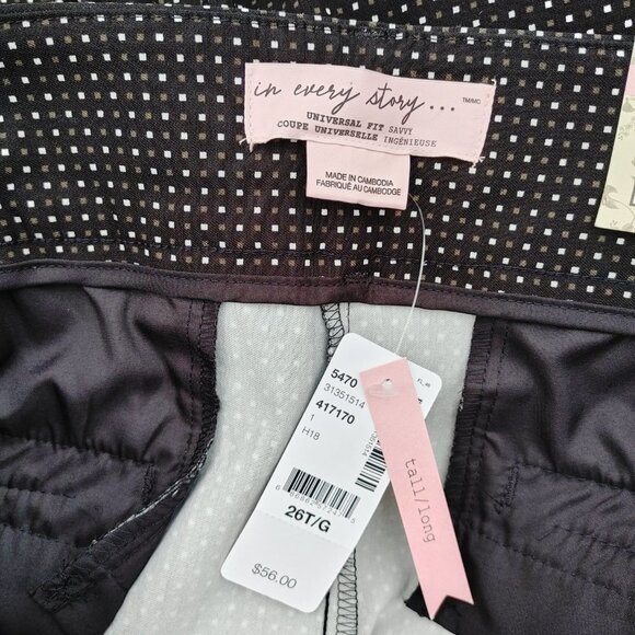 BEAUTIFUL Penningtons Universal Fit Checkered Pants 26T Women's BNWT - Picture 3 of 7